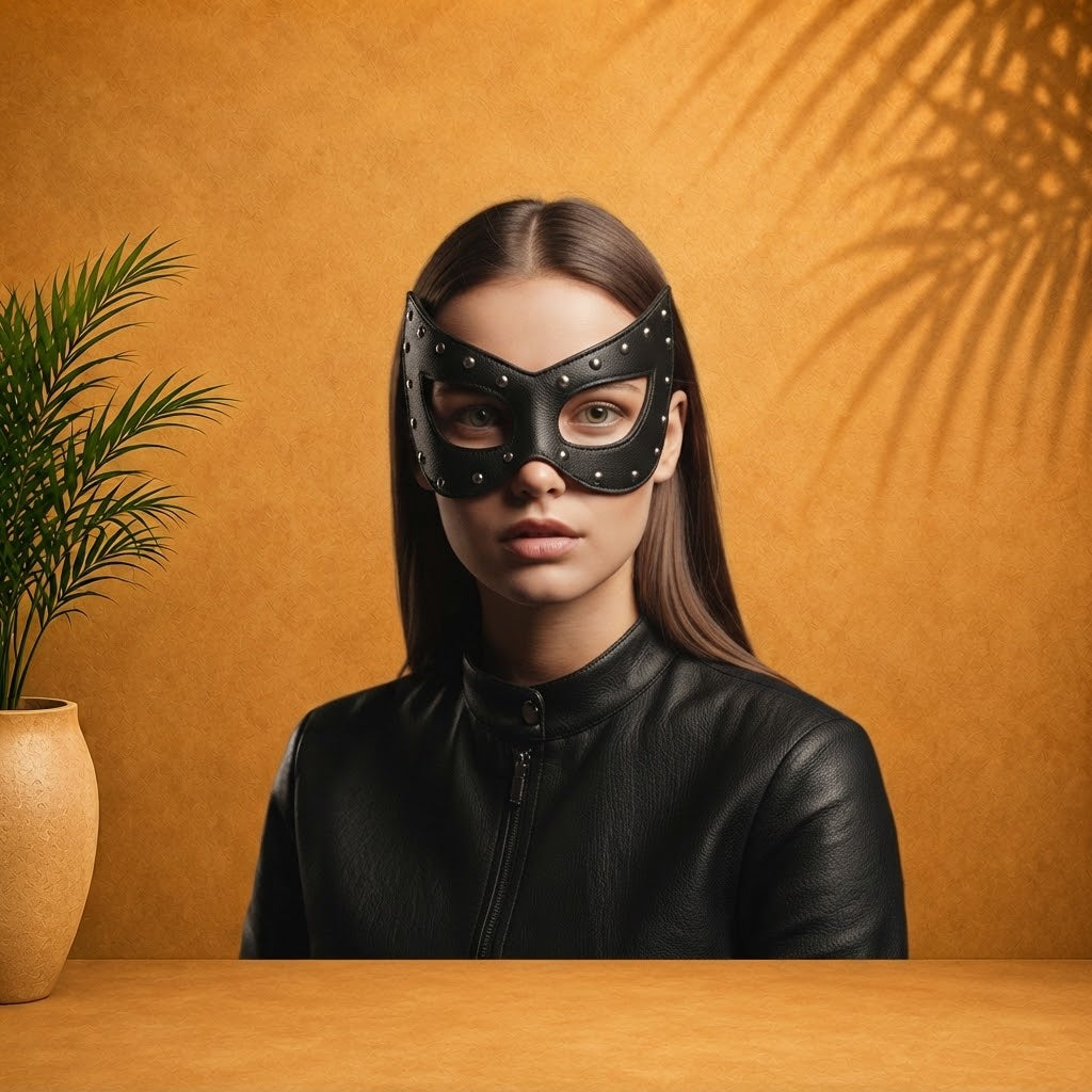 Women’s black Genuine Leather Catsuit