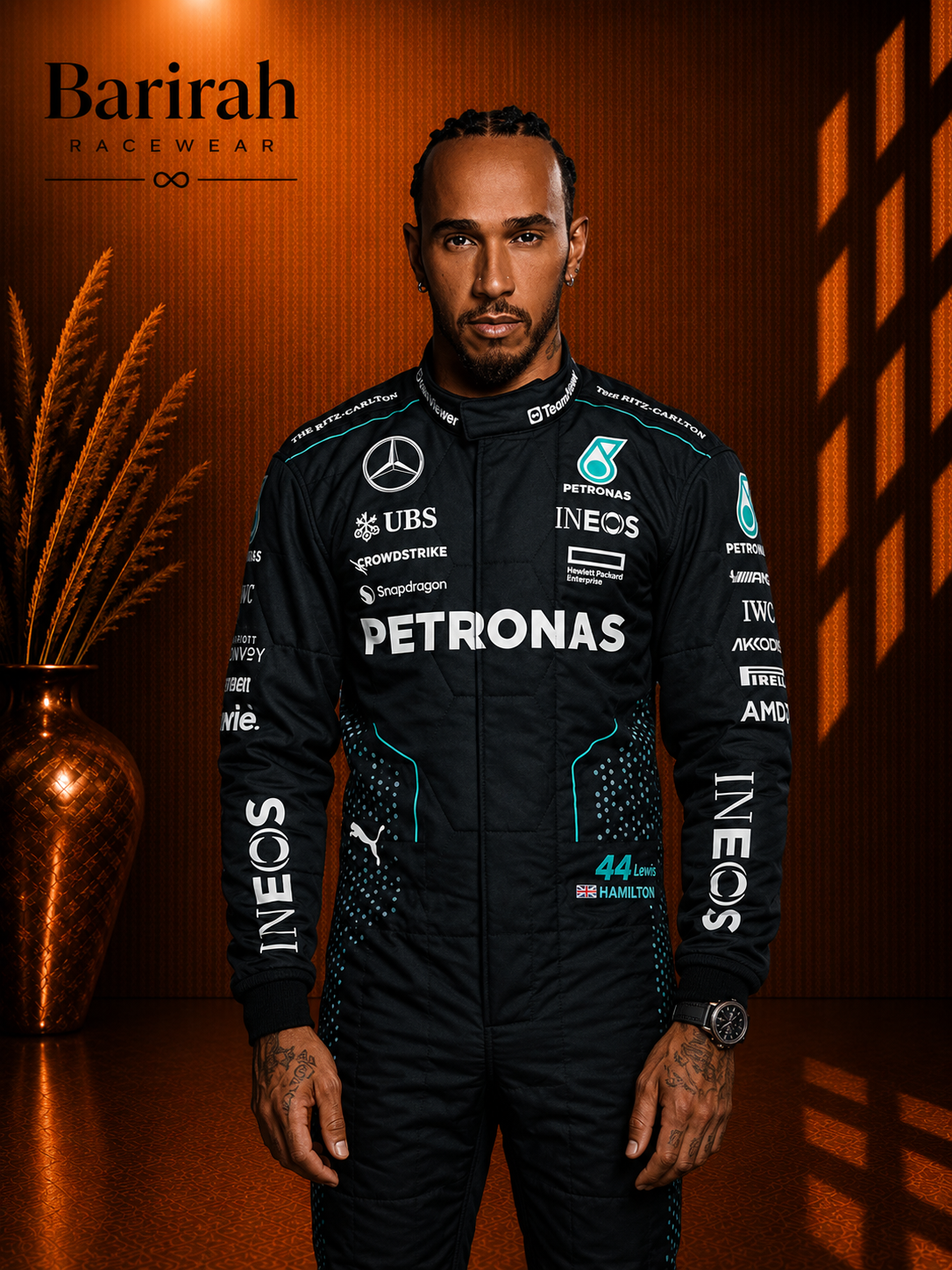 2024 Lewis Hamilton Mercedes AMG F1 Race Suit REPLICA