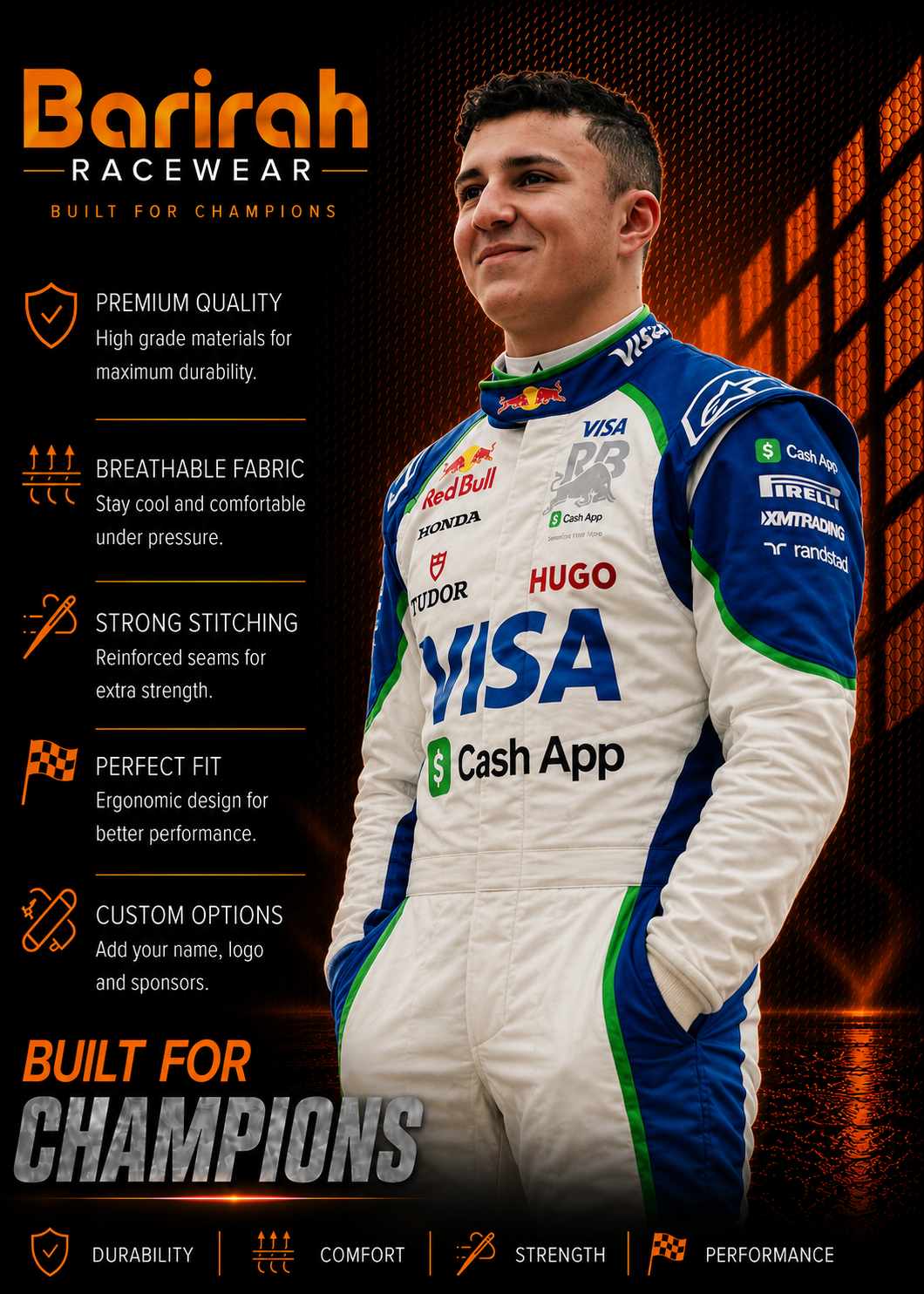 2025 Isack Hadjar VISA RB F1 Race Suit