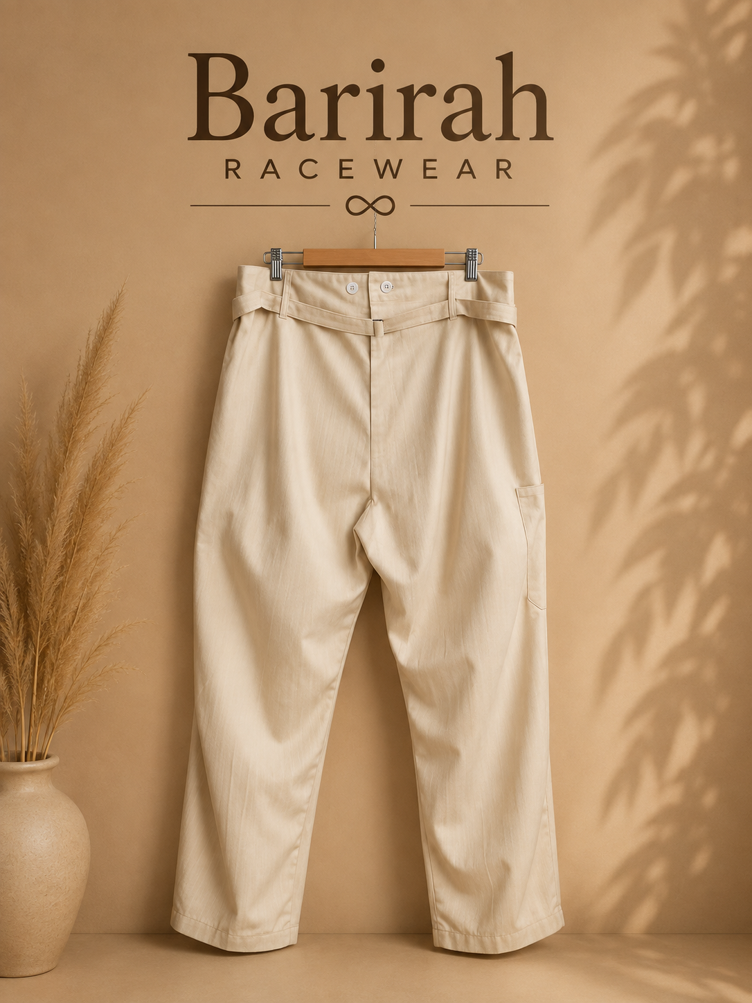Relaxed Utility Trousers - Natural Cream