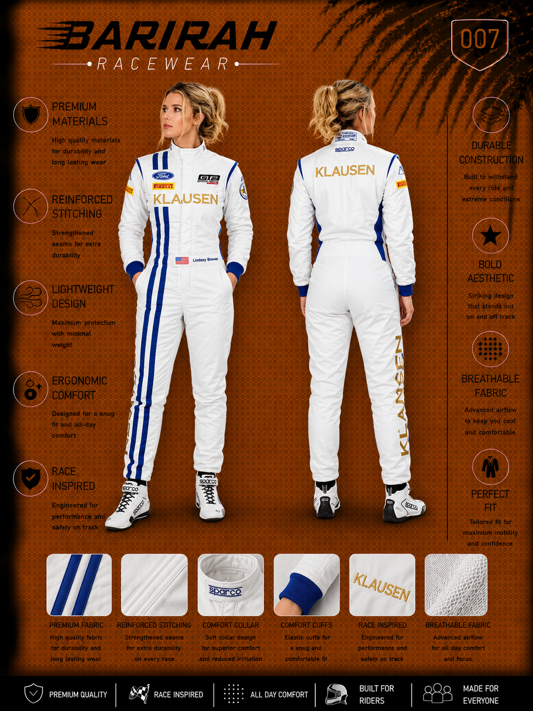 Women's Level 2 Digital Printed Kart Suit | Barirah Racewear