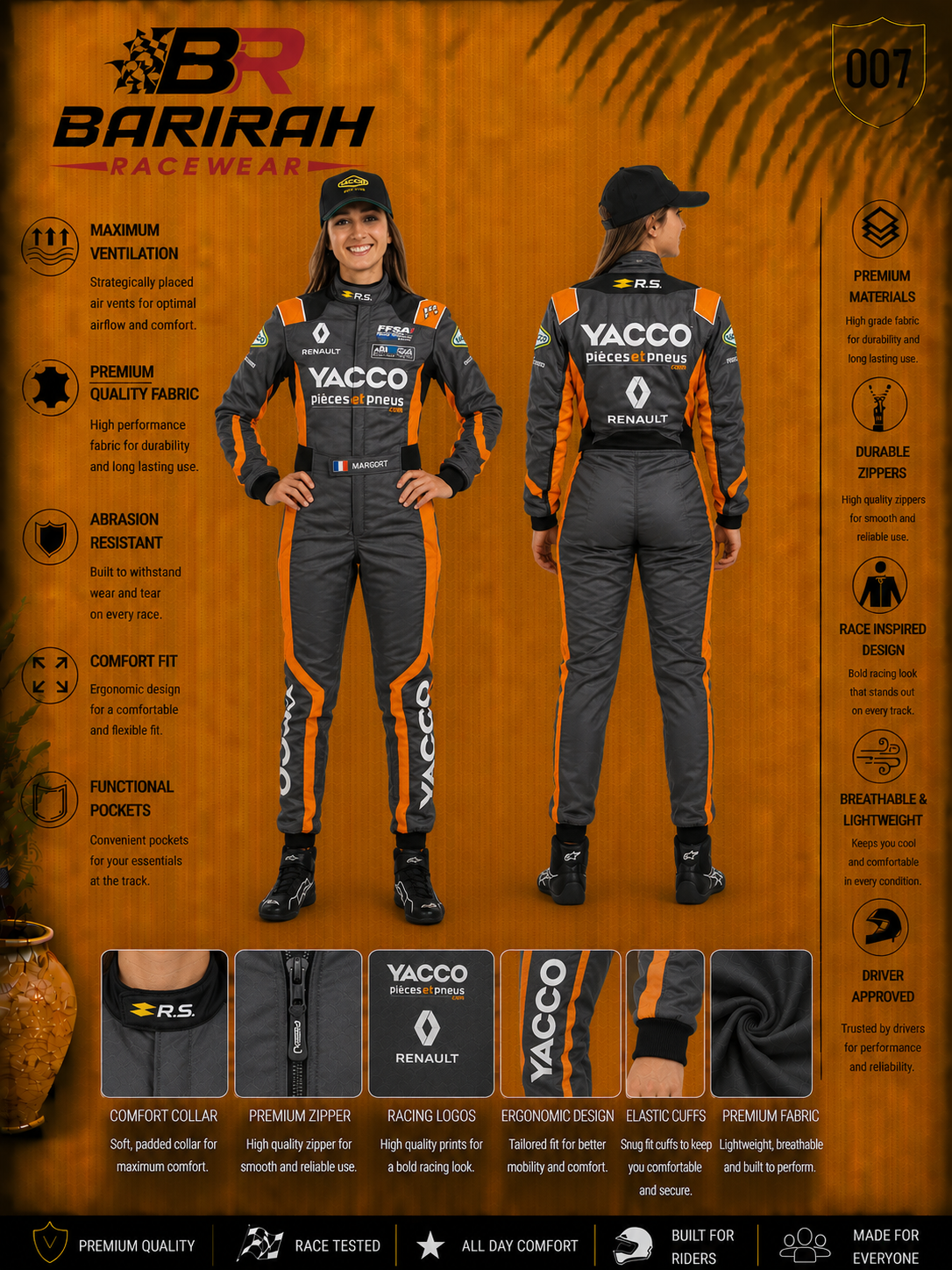 Renault Sport Go-Kart Racing Suit Digital Printed Custom Designed Kart Suit for Kids & Adults