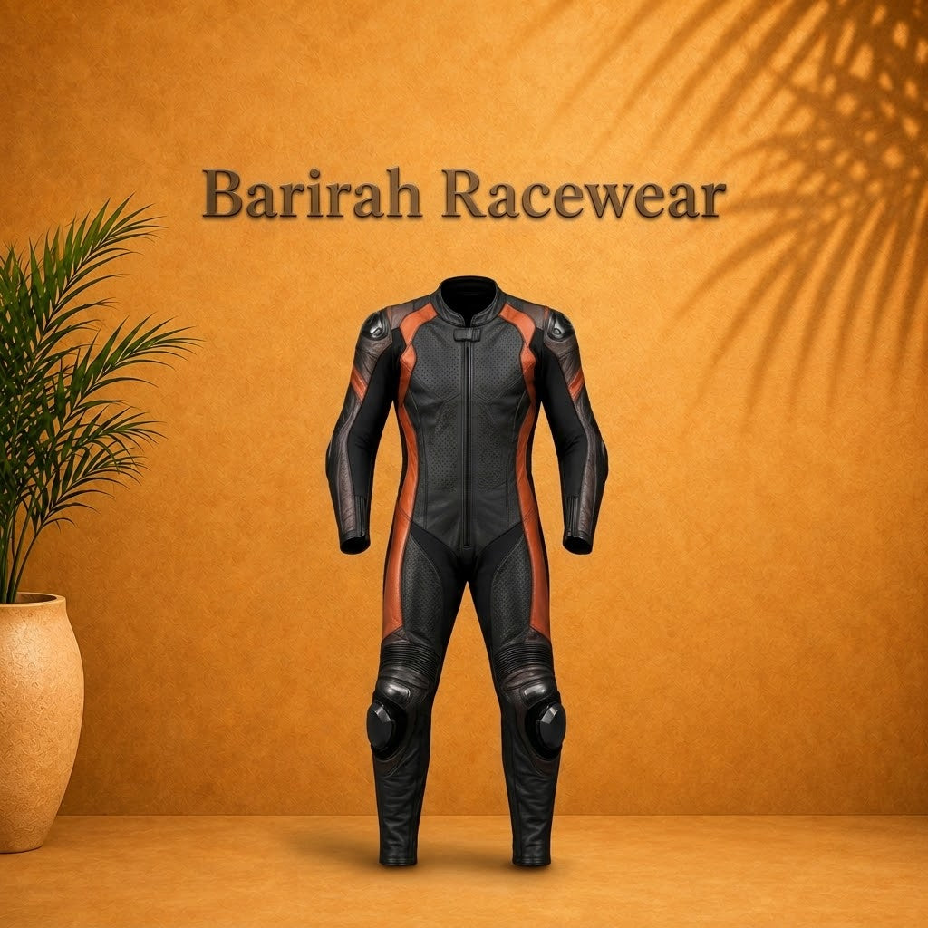 Premium Rust & Rush Motorcycle Racing Suit Set,