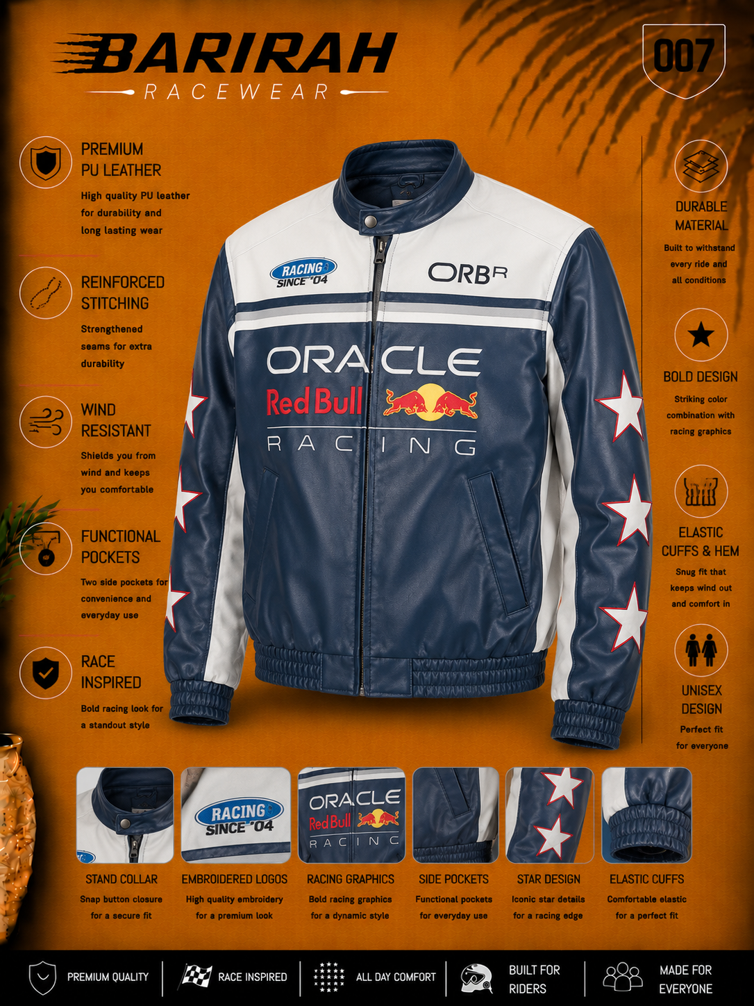 Premium Red Bull Racing Inspired - Vintage Moto Style with