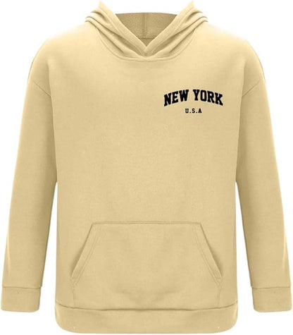 Men's New York Hoodie & Jogger Tracksuit Set – Casual Fleece Pullover Sweatshirt and Sweatpants 2-Piece Outfit