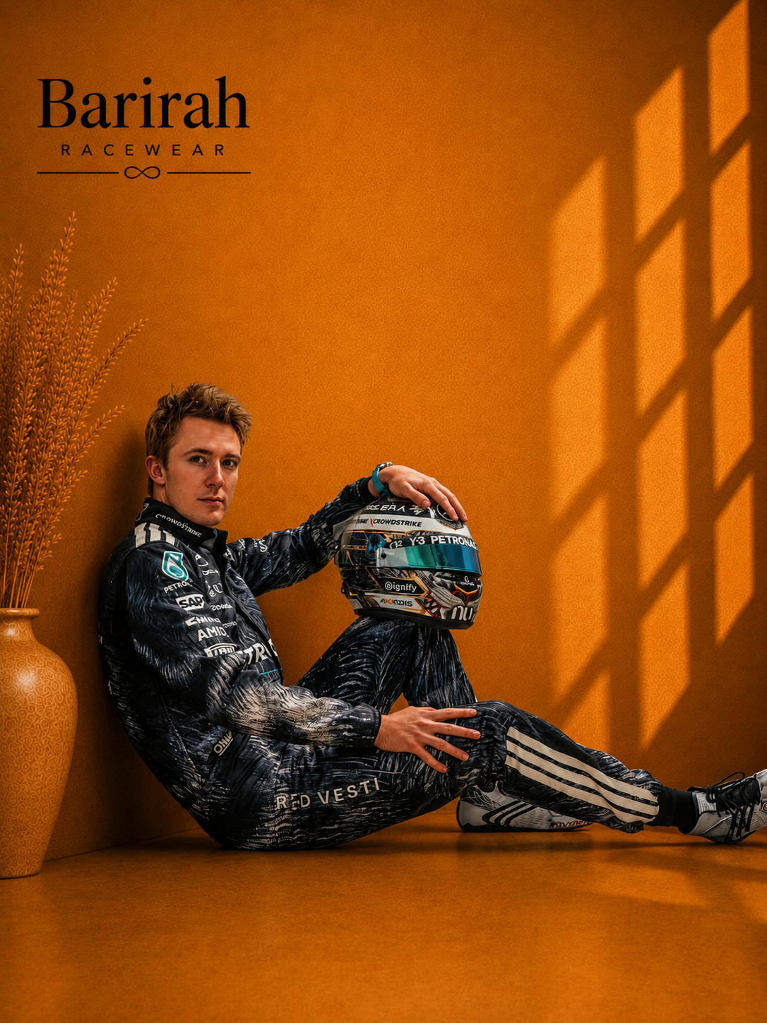 George Russell Mercedes F1 suit with team