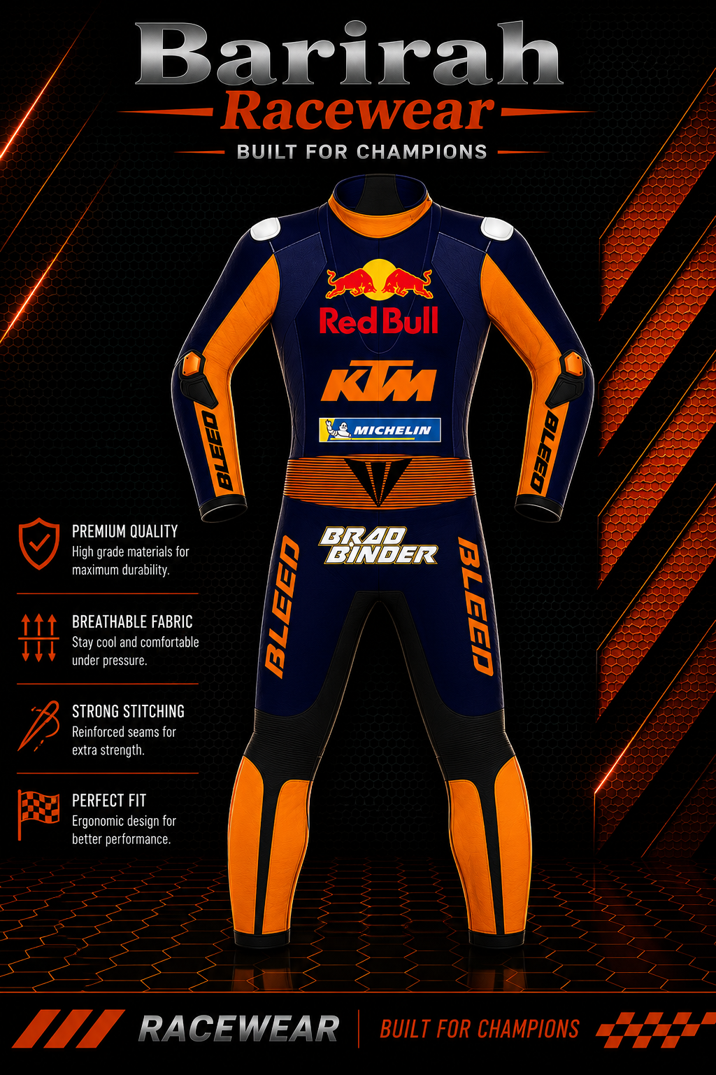 Brad Binder Red Bull KTM 2021 Leather Race Suit