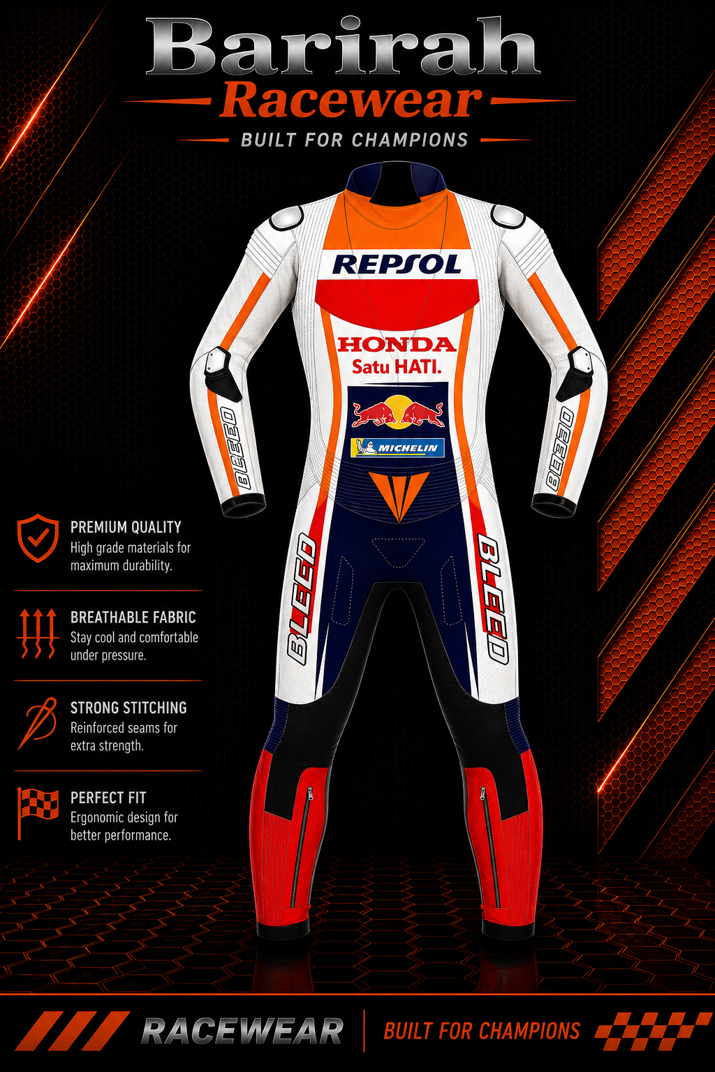Alex Marquez Repsol Honda 2021 Leather Race Suit