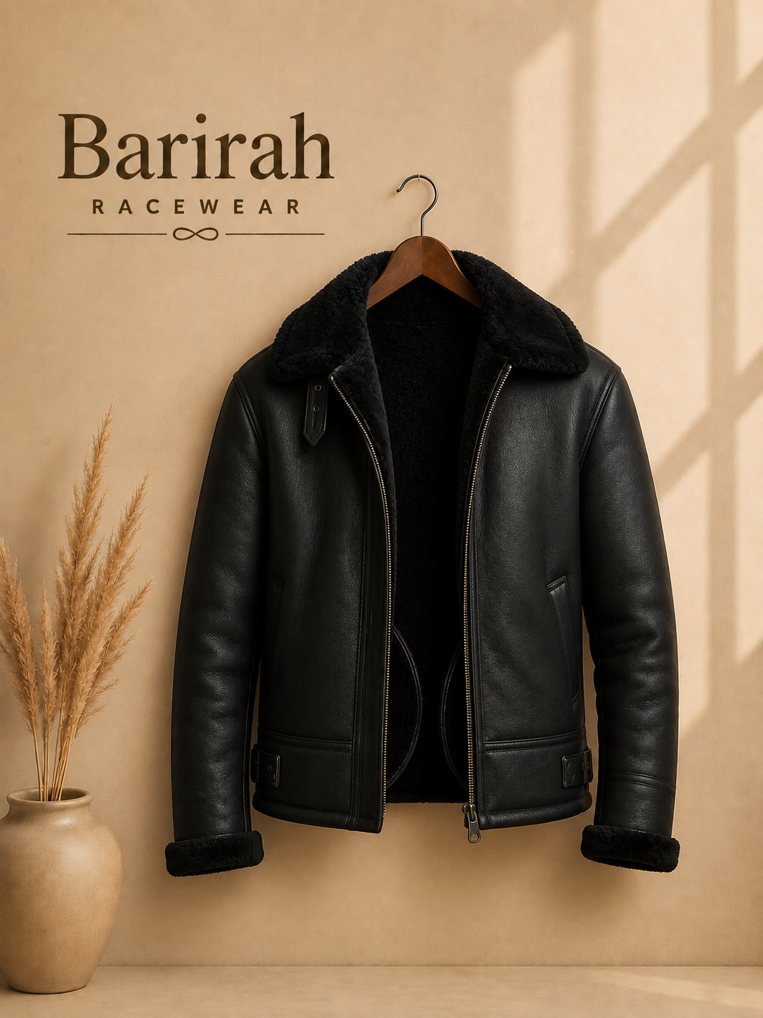 Barirah Racewear Men’s Genuine Leather Motorbike Jacket