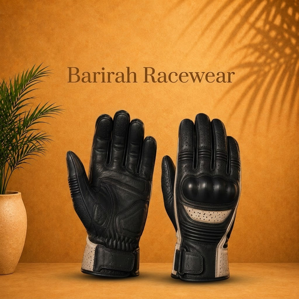 Premium Ivory Cowhide Leather Motorcycle Gear Set,