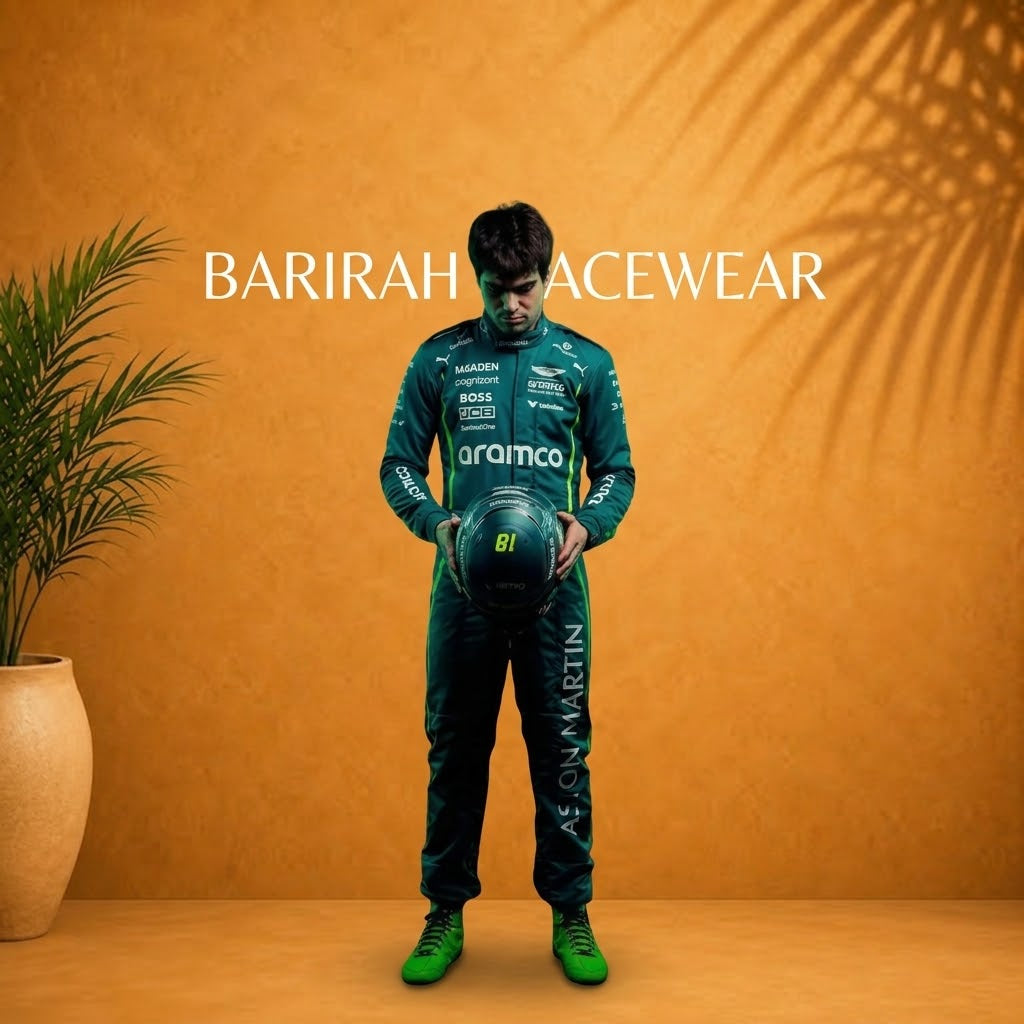 Handmade go-kart racing suit with a professional F1-style design,