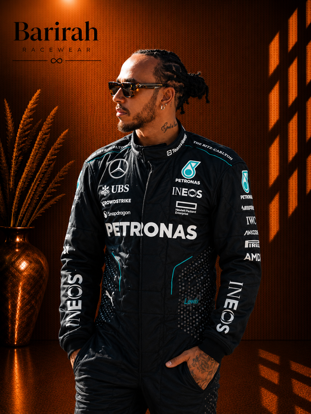 2024 Lewis Hamilton Mercedes AMG F1 Race Suit REPLICA
