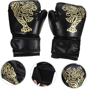 Tiger Print Boxing Gloves | Professional Training & Sparring Gloves | PU Leather Wrist Support Gloves for Boxing, MMA, Muay Thai & Kickboxing