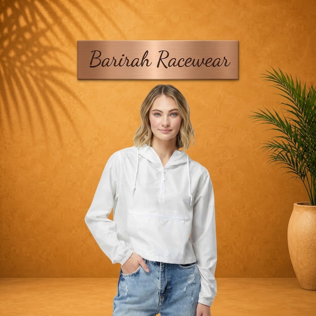 Women’s Lightweight Quarter-Zip Crop Windbreaker | Barirah Racewear