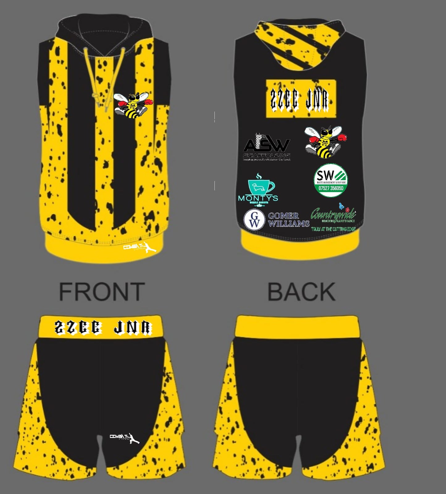 Custom Boxing Hoodie & Shorts Set | Personalized Fightwear
