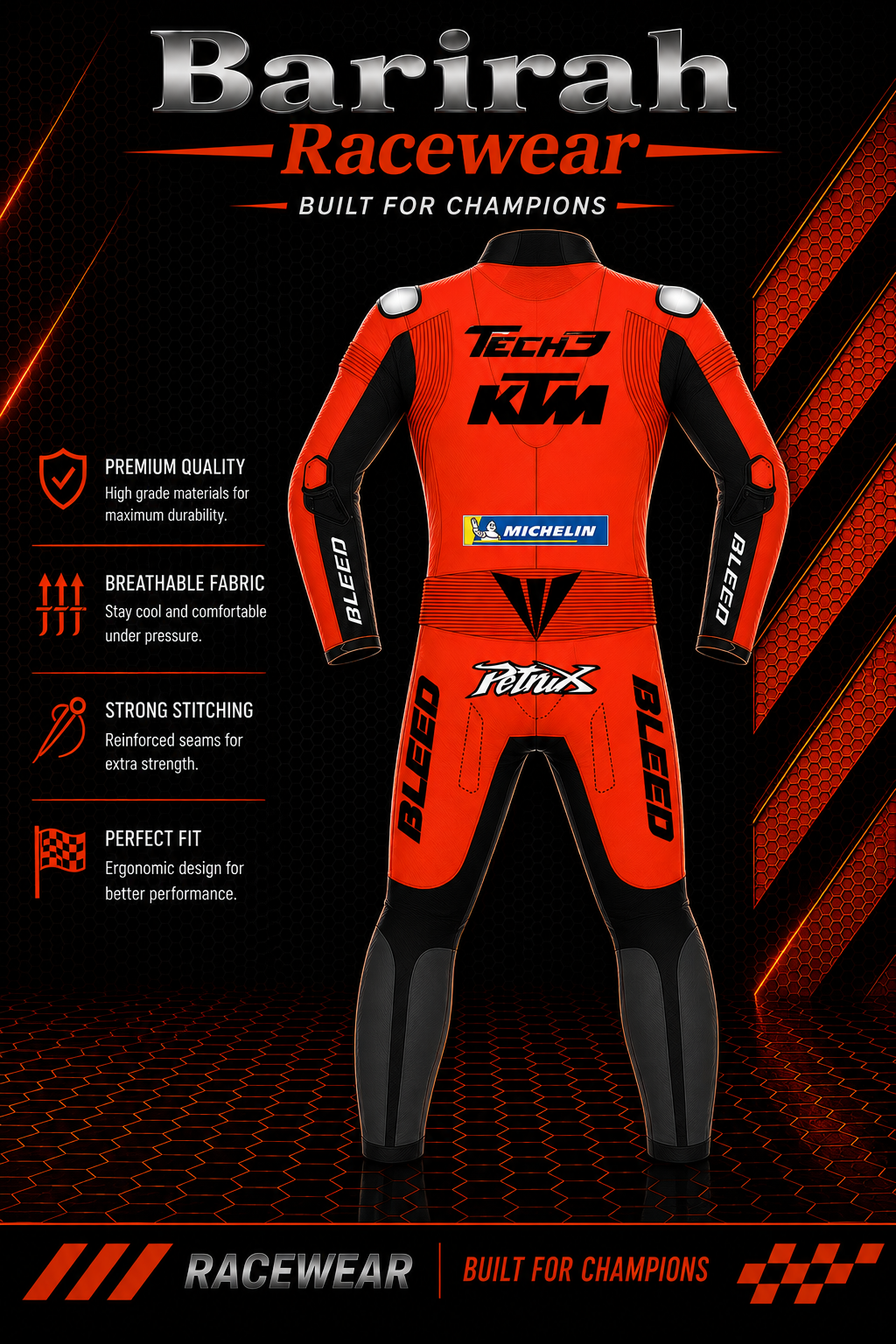 Danilo Petrucci KTM Tech3 2021 Leather Race Suit