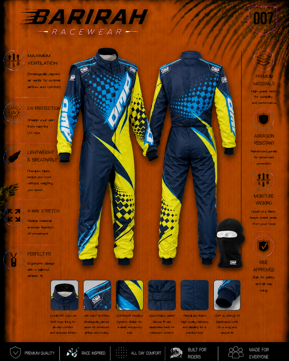 OMP Style Go Kart Racing Suit Digital Printed Made-to-Measure