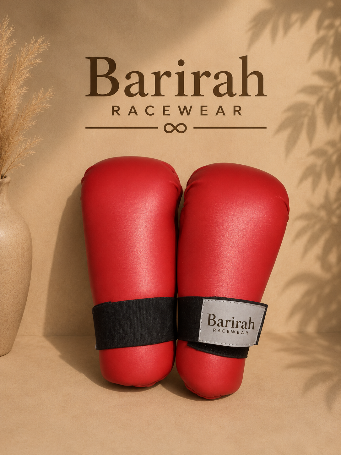 Barirah Racewear Red Martial Arts Sparring Gloves – Padded Training Hand Guards