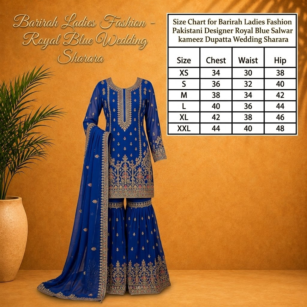Elegant Royal Blue Pakistani-Style Salwar Kameez