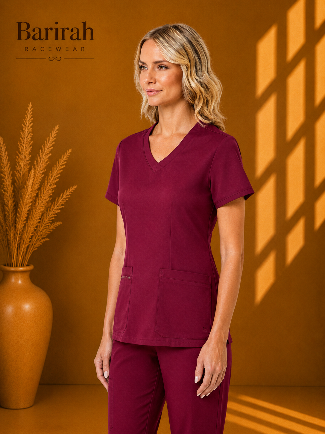 Maevn Blossom Women's Curved V-Neck Top