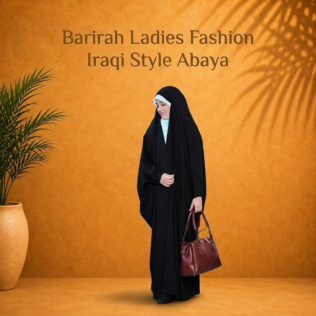 Elegant Iraqi-Style Women’s Black Nida Abaya