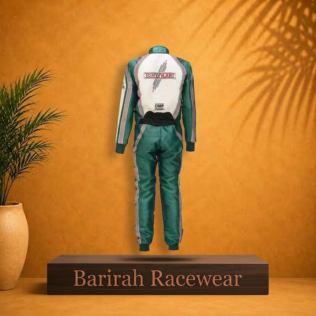 Handmade F1-style go-kart racing suit