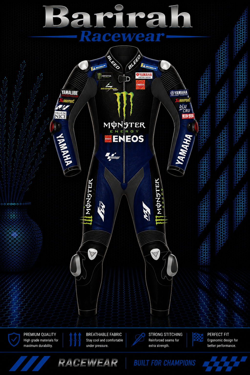 Fabio Quartararo 2021 MotoGP Leather Race Suit