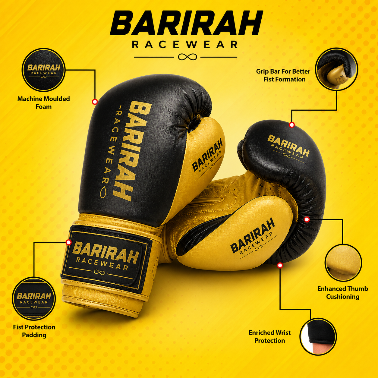 High-Quality Kick Boxing Gloves Legend – Barirah Racewear