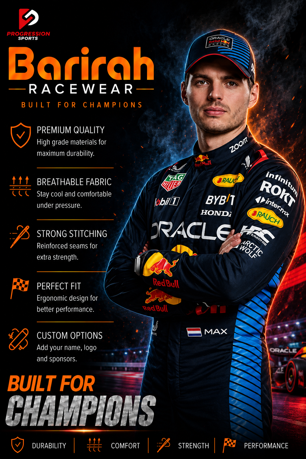 2024 Max Verstappen Red Bull F1 Race Suit