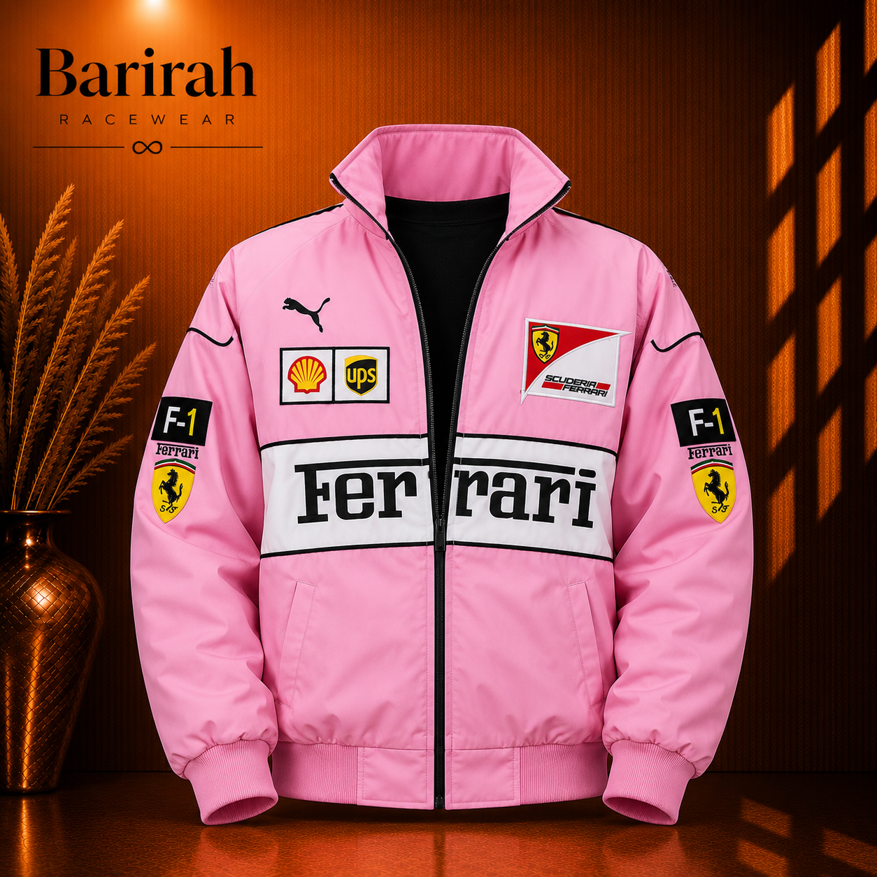 Ferrari pink Ladies Jacket-Barirah Racewear