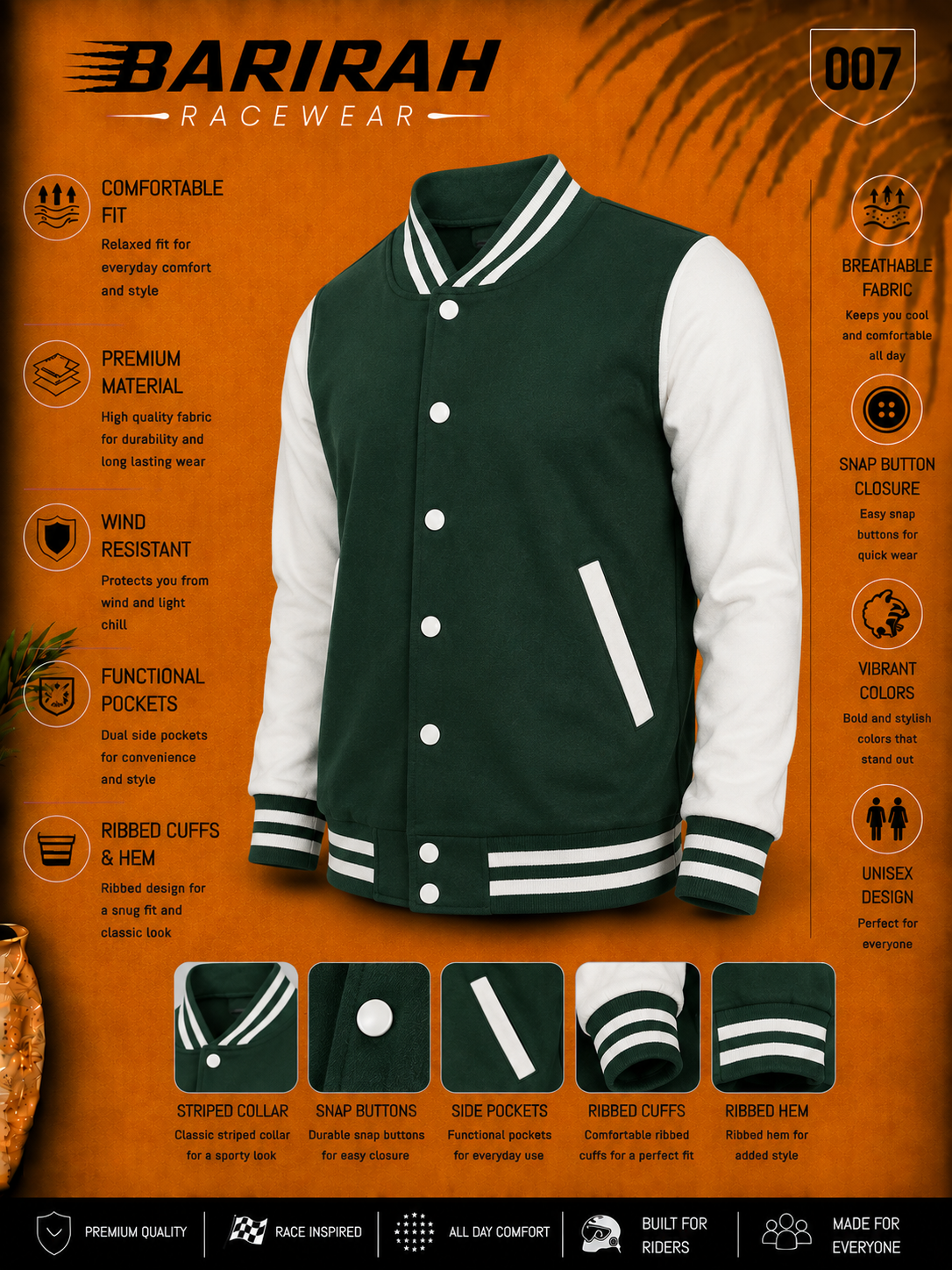New Digital Printed Baseball Jacket - Made-to-Measure Premium
