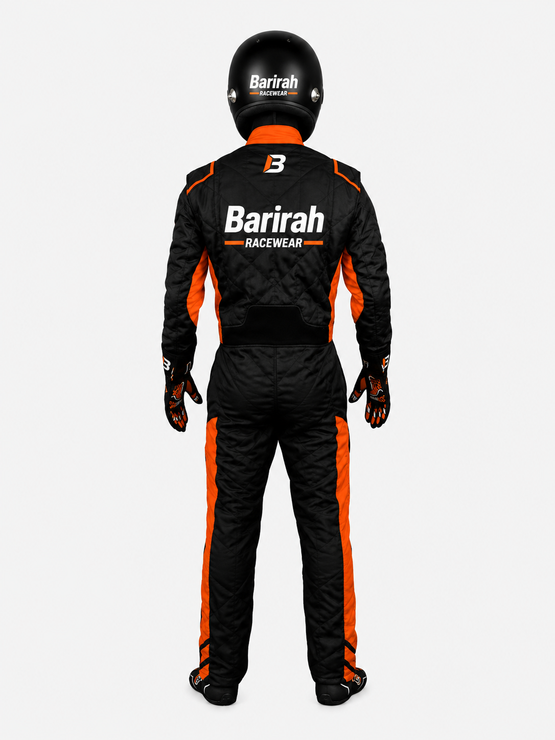 Barirah Racewear Premium Racing Suit – Professional Karting & Motorsport Driving Suit | Lightweight Performance Racing Overall | Black/Orange
