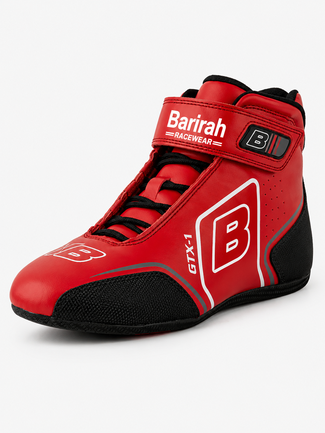 Barirah Racewear Premium Karting Racing Shoes – Professional Motorsport Driving Boots | Lightweight High-Grip Racing Footwear | Red/Black