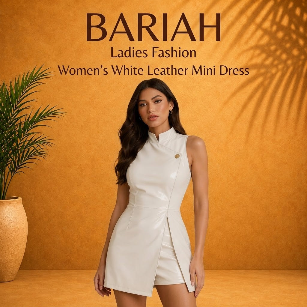 Women’s White Genuine Leather Mini Dress