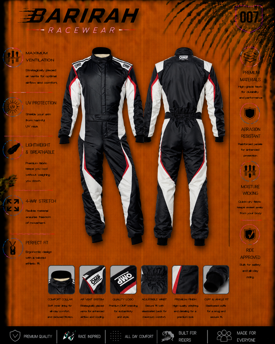 OMP Style Go Kart Racing Suit Level 2 - Digital Printed Karting