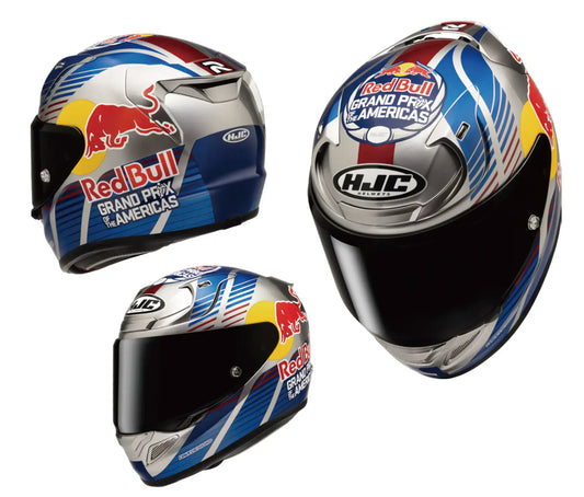HJC Red Bull Grand Prix of the Americas Motorcycle Helmet | Full Face Racing Helmet