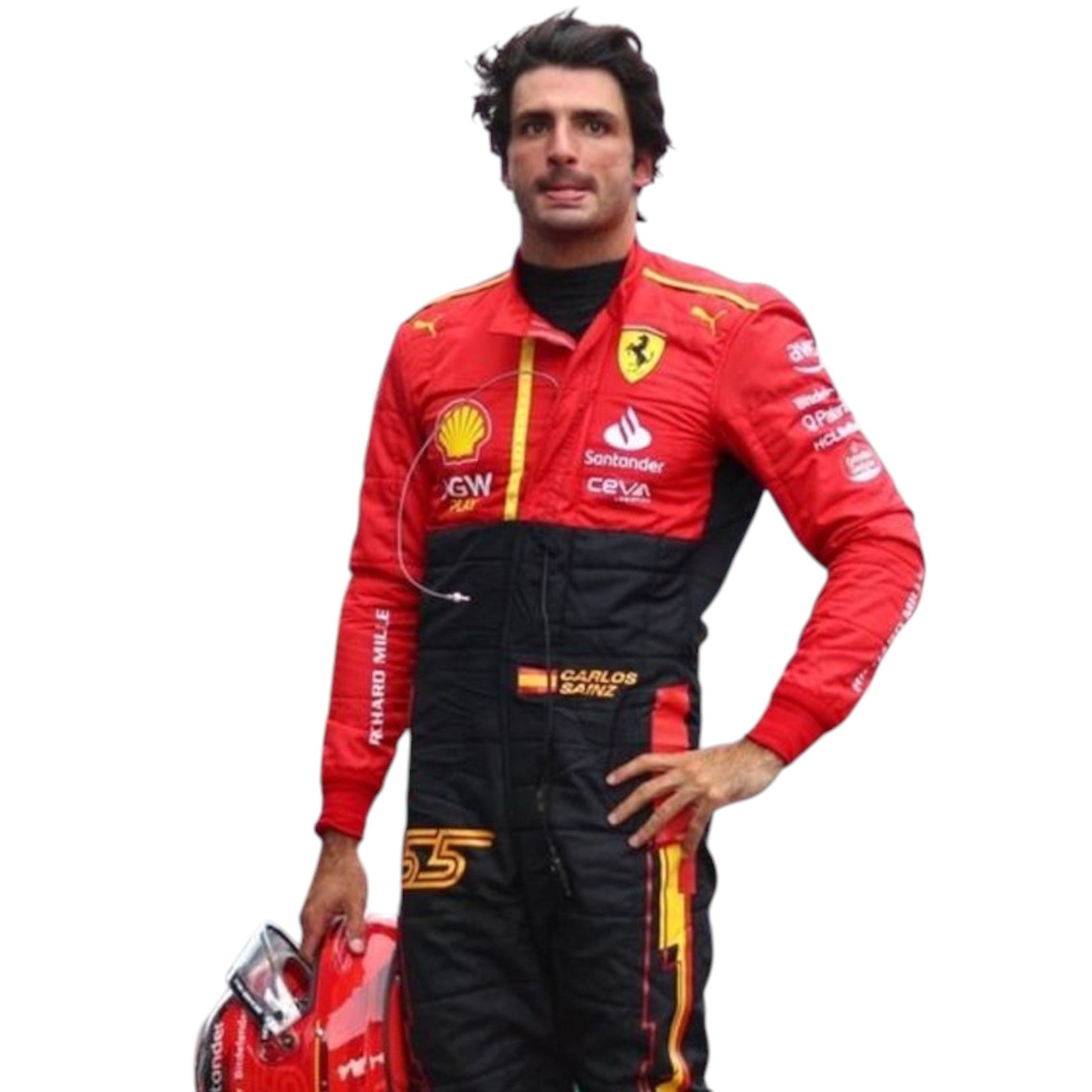 Carlos Sainz 2023 Ferrari Spain GP F1 Race Suit - Barirah Racewear image 2