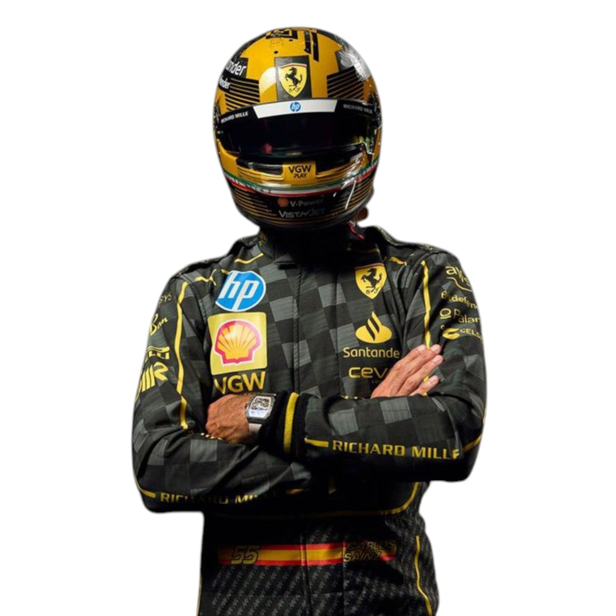 Carlos Sainz 2024 Ferrari Monza GP F1 Race Suit - Barirah Racewear image 1