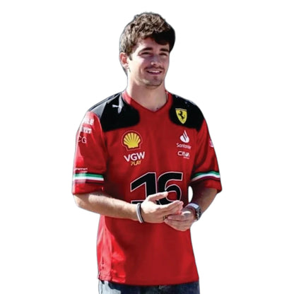 Charles Leclerc 2023 Ferrari F1 Racing T-Shirt - Barirah Racewear image 1