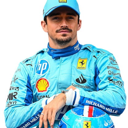 Charles Leclerc 2024 Ferrari Miami GP F1 Race Suit - Barirah Racewear image 6