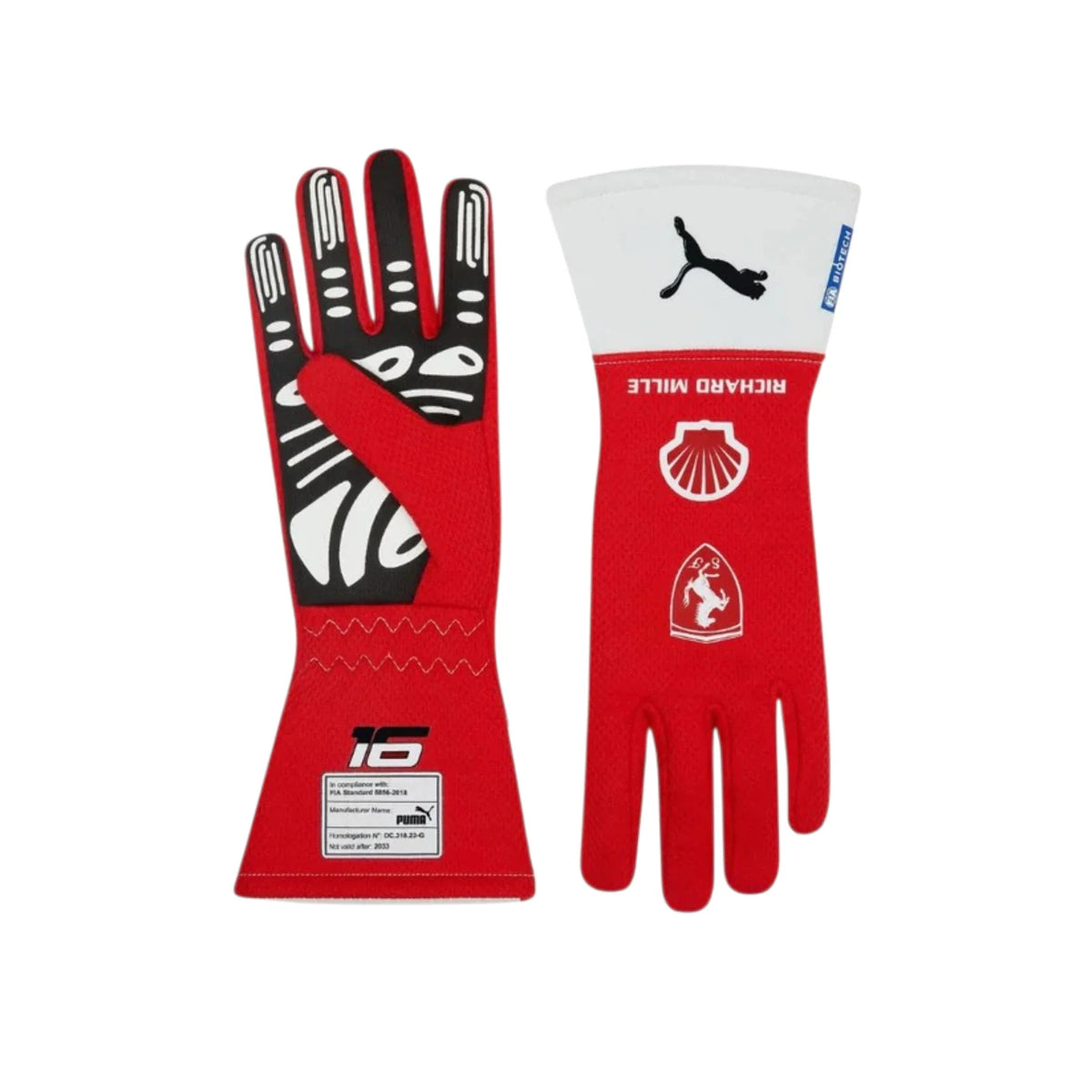 Charles Leclerc Ferrari F1 Racing Gloves - Barirah Racewear image 1