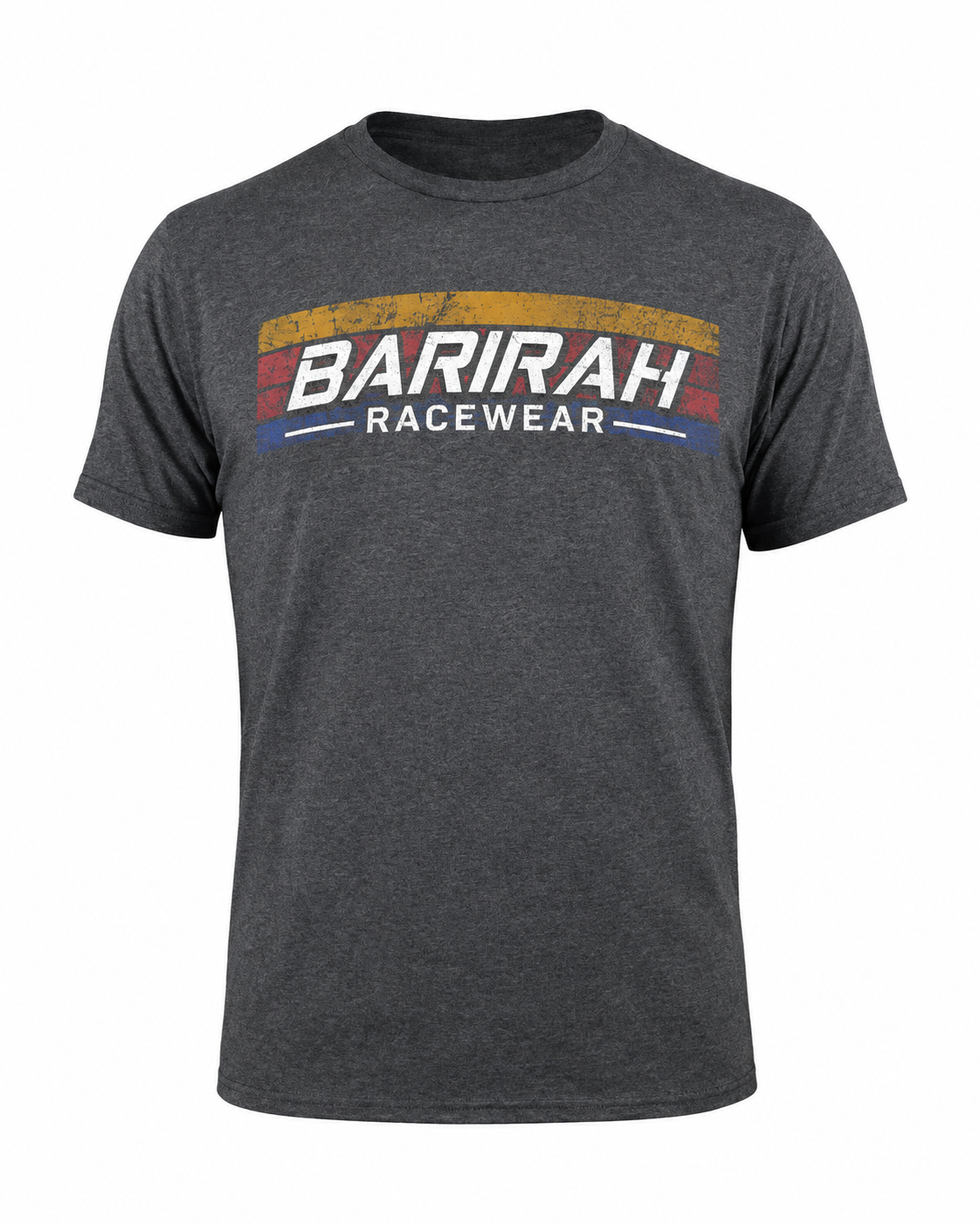 Barirah Racewear Vintage Motorsport T-Shirt | Premium Retro Racing Tee – Charcoal Heather