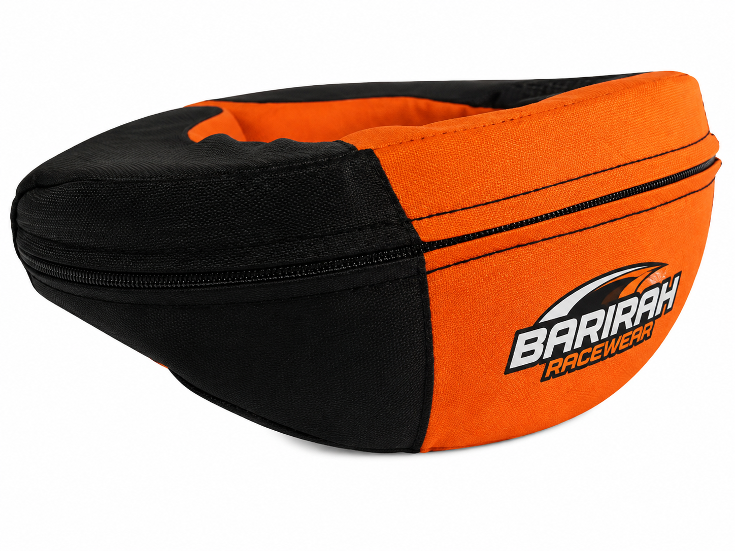 Barirah Racewear Premium Racing Neck Support Collar – Orange & Black | Motorsport Neck Brace with Carry Case