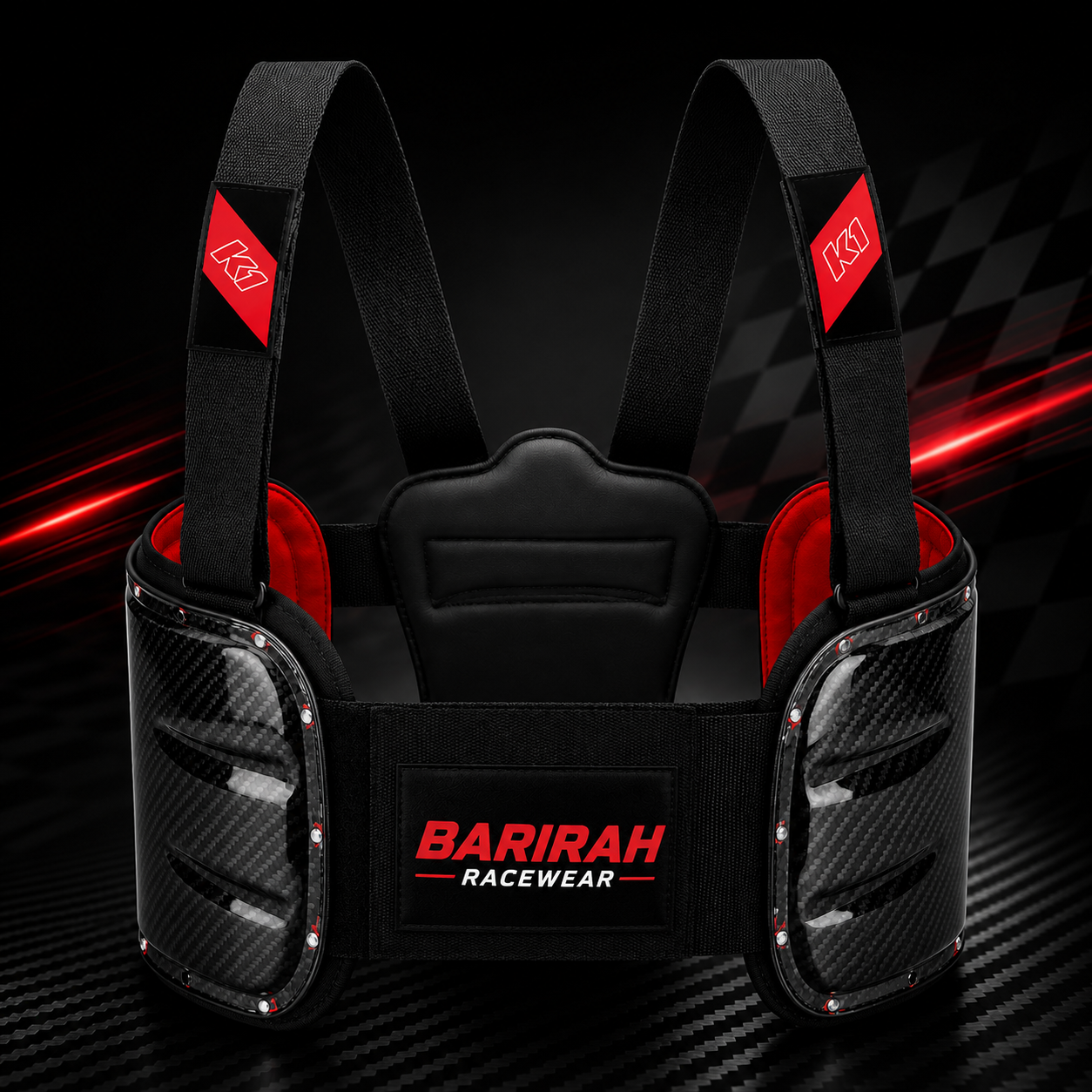 Barirah Racewear Professional Rib Protector – Lightweight Carbon Fiber Racing Chest & Rib Guard for Karting & Motorsport