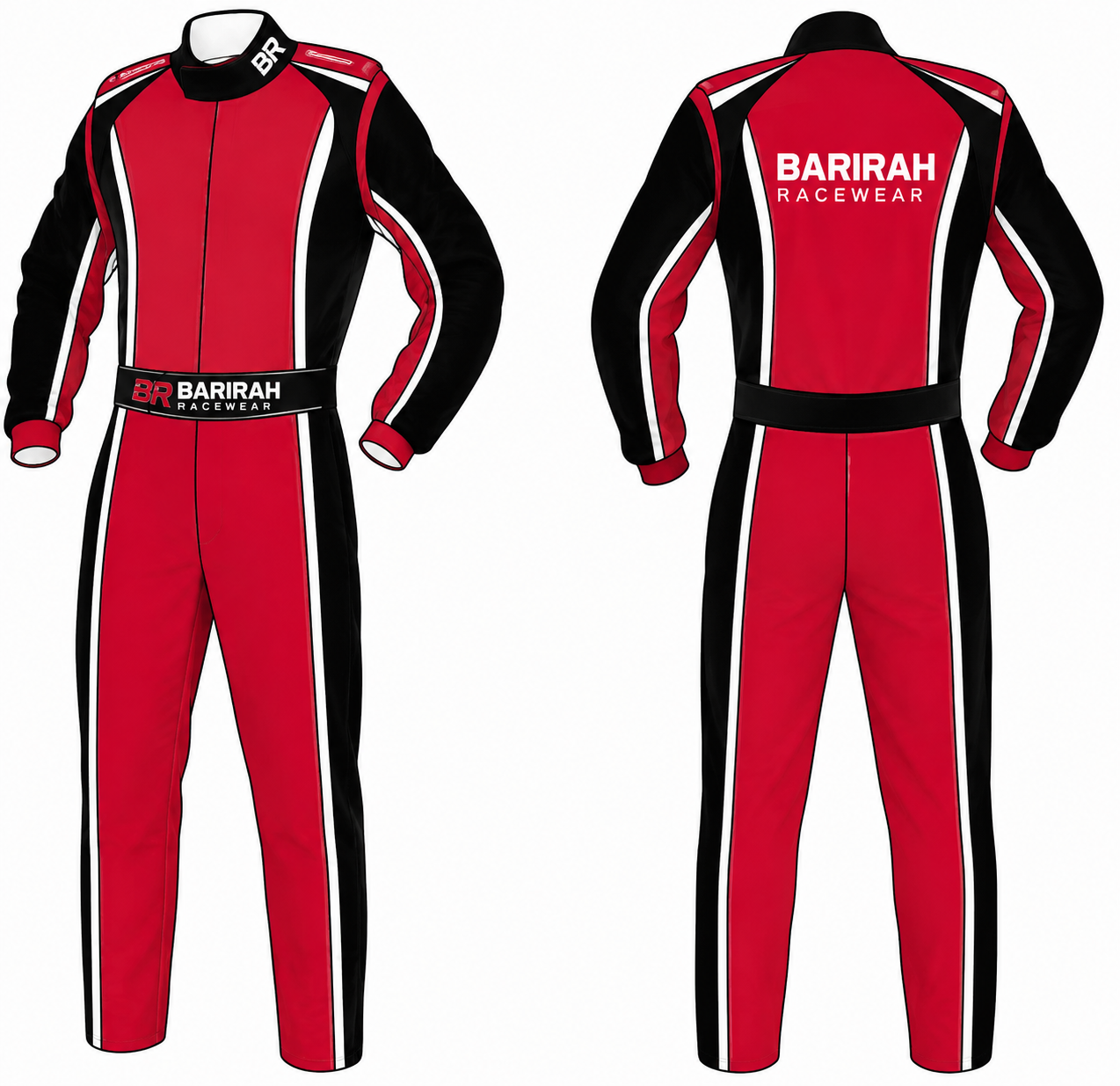 Barirah Racewear Red & Black Custom Racing Suit | Professional Motorsport Overall