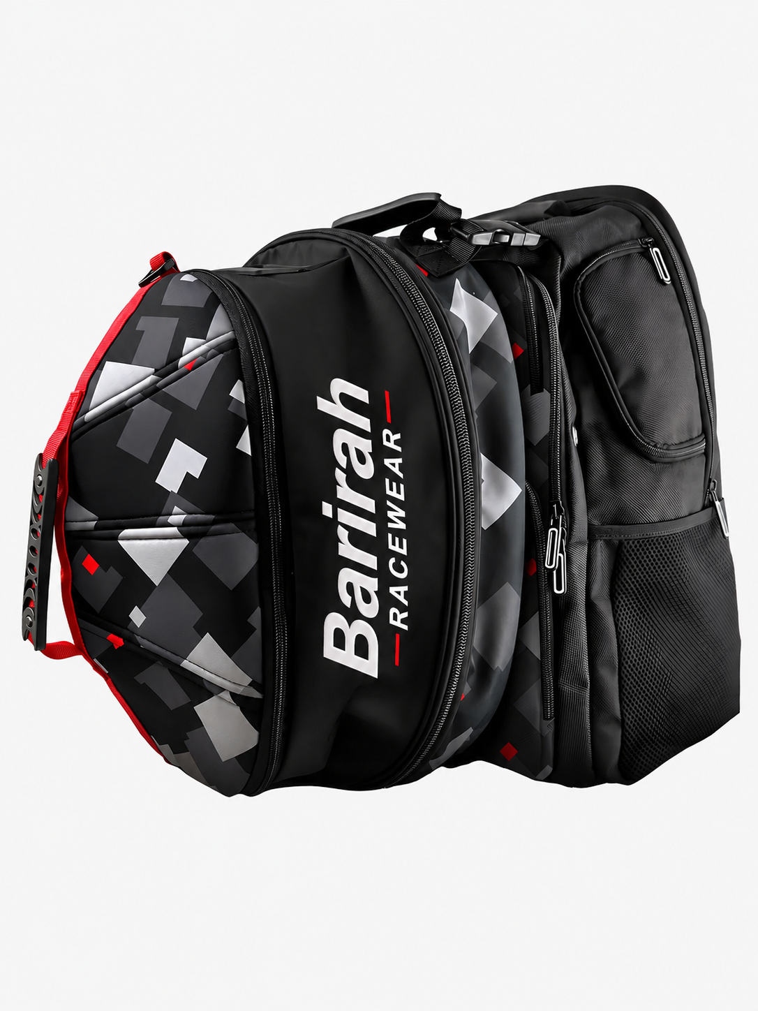 Barirah Racewear Premium Motorsport Helmet & Gear Bag – Dual Compartment Racing Helmet Carrier, Protective Travel Storage Bag for Karting, Motorcycle & Auto Racing