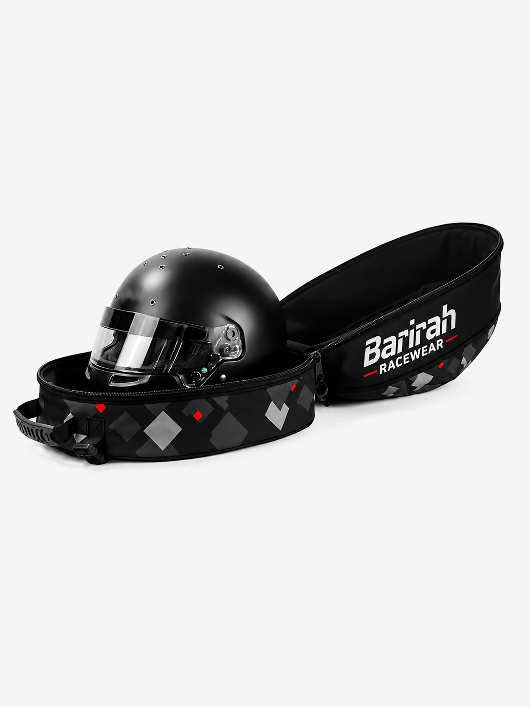 Barirah Racewear Premium Motorsport Helmet & Gear Bag – Dual Compartment Racing Helmet Carrier, Protective Travel Storage Bag for Karting, Motorcycle & Auto Racing