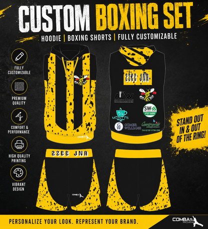 Custom Boxing Hoodie & Shorts Set | Personalized Fightwear