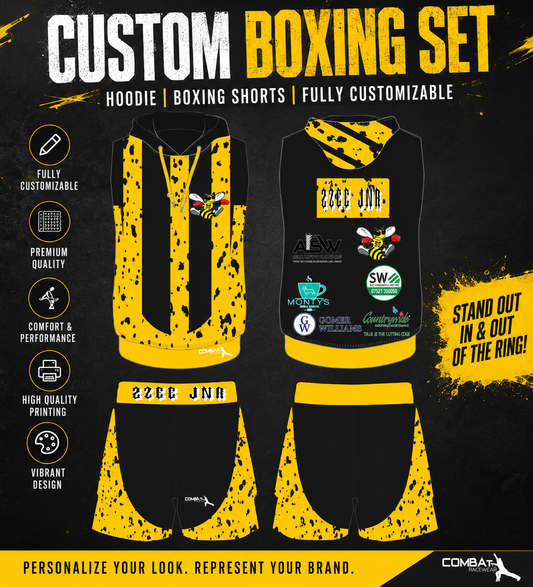 Custom Boxing Hoodie & Shorts Set | Personalized Fightwear