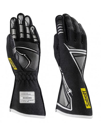 Sabelt Geckotech TG-11 Racing Gloves | Professional FIA-Style Motorsport Driver Gloves | Ultra-Grip Performance Racing Gloves | Black, White & Red